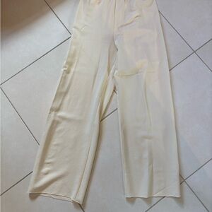 Elegant Cream Wide-Leg Pants